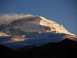 07 Cho Oyu Late Afternoon From Chinese Base Camp The light on Cho Oyu is starting to change from white to golden yellow just before the start of sunset from Chinese Base Camp.